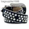 2022 Fashion Designer Belt Bb Simon Men's Belt Ladies Sparkling Diamond Belt Black Base Black Blue White Multicolor