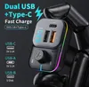 C24 Nouveau kit de voiture double USB Chargeur rapide Transmetteur FM Adaptateur Bluetooth Mains libres sans fil Stéréo Lecteur MP3 Lumières colorées Modulateur FM