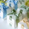 Gift Wrap 10Pcs Candy Boxes With Ribbon Wedding Favors Box Souvenirs Christening Baby Shower Birthday Event Party SuppliesGift