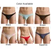 Underpants Briefs Mężczyźni oddychający komfort cienki bieliznę jedwabny bikini g-string niski miękki krótki kalzoncillosund253t