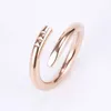 Designer Jewelry Nail Ring Luxury Brand Rings For Women Men Titanium Steel Alloy Gold-Plated Process Fashion Accessories Gift Never Fade Not Allergic Lovers Ring