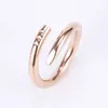 Love rings womens designer jewelry stainless steel single nail ring fashion street hip hop casual couple classic gold silver creat314w