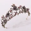 Barokowy vintage czarny fioletowy kryształ perłowy tiar ślubny konkurs korona