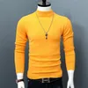 Männer Herbst Winter Koreanische Reine Hälfte Rollkragen Pullover Männlich Schlank Warme Dicke Kaschmir Stricken Pullover Pullover N27 220811