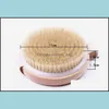 Bath Brushes Sponges Scrubbers Bathroom Accessories Home Garden No Handle Bamboo Brush Dry Body With Mas Nodes Round Shower For Skin Brus