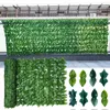 Decoratieve bloemen kransen kunstmatige blad patio decoratie hek netto fauxivy wijnje groen paneel groene muur buiten decordecoratief