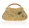 Retro pavão saco de jantar de alta qualidade bagagens artesanais Boutique Bead Bead Bordel Bolsa Handheld Ombro Diagonal Cruz Mulheres