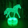 Nachtlichten 3D Lamp Illusie Decoratie LED Horse Tafel voor slaapkamer geschenken kinderen verjaardagsfeestje heden partner