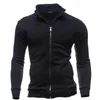 Vêtements de gymnastique Sport course à pied skateboard sweats à capuche col montant fermeture éclair hommes manteau décontracté mâle hauts survêtement grande tailleGym