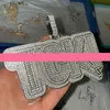 Nova Moda Moda Cz Stone Ice Fora Personalizado Nome Letras Colar Pingente Com Free 3mm 24inch corda cadeia para homens mulheres