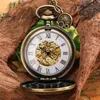 Bronze geschnitzte römische Zahlenabdeckung Taschenuhr Herren Damen Quarz Analoguhr Halskette Anhänger Kette Sammlerstück