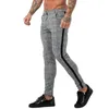 Męskie spodnie w kratę mężczyźni spodni swobodny spodni 2022 Modna harem jogger drespants Streetwear Side Stripe Pencil Pantalon Hombremena Drak22