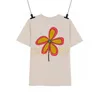 New Fashion Flower Print T Shirts Designer Short Sleeve Tees High Quality Womens Casual T Shirt Asian Size S-XL