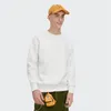 Mode Rundhals Fleece Sweatshirts Männer Streetwear Harajuku Übergroßen Einfache Feste Farbe Alle-spiel Casual Pullover Unisex Tops 220402