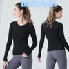 T-shirt sportiva a maniche lunghe da donna Yoga Wear Swiftly Women Tessuto ad alta elasticità in nylon a maniche lunghe sportivo ad asciugatura rapida