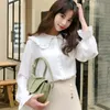 Camisa sólida simples chegada primavera estilo coreano chique na moda blusas casuais elegante vintage womens streetwear allmatch 220726