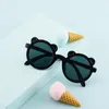 Nouveau mignon dessin animé ours lunettes de soleil enfants lunettes de soleil rondes garçons filles Vintage lunettes à la mode lunettes enfants mode DLH927