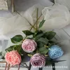 Flores decorativas grinaldas simulação de ramo único falsa rosa flor artificial peony head wedding decoração em casa decoração de festa bouquet Sil