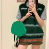 2022 Womens Vests Fashion Loose Casual Stripe Pattern Mens V-neck Knitted Vest High Quality Street Wear