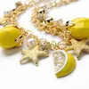 Creative Star Starfish Charm Bracelets Cute Lemon Fruit Summer Beach Style Bracelet for Women Girls Lovely Jewelry Gift