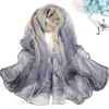 Fashion Spring Summer Women Floral Printing Beach Silk Scarf Shawls Female Long Wraps Sunscreen Hijab