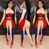 Women Tracksuits Designers Clothes 2021 Joggers Suit Sets Panelled Color Fashion Slim matching crop top Hip gym leggings Tight Two Piece Set