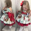 Kerstprinsesjurk peuter meisjes outfits kinderen babymeisje bowknot feestmas jurk formele jurk come l220715