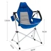 Camp Furniture Camping Swingende recliner Forbackyard Lawn Buiten Indoor Volwassenen Draagbare vouwstoel Houd tot bij met draagtasbeker.