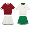 Malbon Golf Sweter Ladies Suit Summer Ice Silk Top Top Slim Korean Short Spódnica 2206235830249