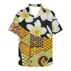 M￤ns casual skjortor m￤n cumagical skjorta m￤n mode t-shirts sommar polyester hawaiian polynesiska stam man b￤r anpassning