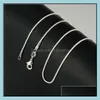 Chains Necklaces Pendants Jewelry Big Promotion 1Mm 925 Sier Snake Chain Necklace With Lobster Clasps For Pendant Dh9He