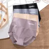 4pcslot Seksi Kadın Külot Buz İpek Kılavuzları Dikişsiz İç Çamaşırı Yüksek Bel Pantolon Konforlu İç çamaşırı Kadın Dambaları 220621