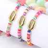 Bohemian Polymer Clay Disc Beads Bracelet Women Handmade Minimalist Charm Bracelet Femme Wristband Jewelry