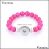 Bangle Bracelets Jewelry Noosa Bead Elastic Bracelet Ginger Snap 9 Colors 18Mm Button Nn-301 Drop Delivery 2021 Rwpjn