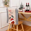 Sillas de Navidad cubiertas de cuadros de decoración de la decoración del asiento de comedor santa claus rojo blanco blanco decoración de la fiesta del hogar c94651