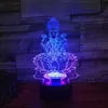 Nachtlichten Lotus Boeddha Kleurrijke acryl 3D Ligh Sfeer Bolbare tafellamp Illusie LED USB Kerstcadeaus Home Decor