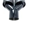 89mm'de 1pc 63mm Çift Karbon Fiber Paslanmaz Çelik Egzoz Boru Susturucu Matt Siyah egzoz ucu Remus logosu
