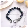 Gliederkette Armbänder Schmuck Link 8 9-10 mm schwarze Keshi Runde Perle Armbandlink Drop Lieferung 2021 Dh1Bu