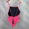 Letter Logo Bayan Mayo Seti Pembe Kadın Bikini Bodysuit Mayo Yüksek Sınıf Bayanlar Bikinis İki Stil