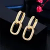 ファッションオーバルチャームイヤリング銅ホワイトAAAキュービックジルコニアイヤリングデザイナー女性のための18Kゴールド925スターリングシルバーポストジュエリーの花嫁の結婚式ギフトの最高品質