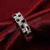 925 Sterling Silver Cube AAA zircone anello uomo per le donne moda matrimonio festa di fidanzamento regalo gioielli di fascino