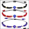 Charm Armbänder Schmuck Geflochtenes Evil Blue Eye Armband Handgemachte farbige Kristallperlen für Frauen Mädchen Drop Lieferung 2021 QVSRL