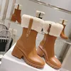 Luxurys Designers Women Rain Platform Boots Fashion PVC Non-Slip Gear Woman Vrouw Botas Mujer Chunky Heel Rubber Chelsea Booties Lastiestop