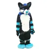 Halloween de cabelos compridos Husky Fox Dog Mascot Costume Cartoon Bunny CharacterFits Suit de carnaval para adultos festa de aniversário