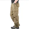 Pantalones de hombre Cargo Casual Multi bolsillos militar táctico prendas de vestir exteriores ejército pantalones rectos pantalones largos ropa 220827
