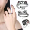 Anello di rana rossa anello hedgehog gatto gioiello di design animale carino per donne all'ingrosso
