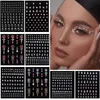 Geçici Dövme Partisi Rhinestone Makyaj Aracı Yüz Kaş Göz Etiketi Alın Yüz Etiketi Akrilik Gem Tırnak Çıkartmaları