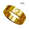 Bijoux de créateur de mode anneaux 4 mm 6 mm titanium en acier argenté Love Ring Jewelry for Lovers Couple Anneaux Gift Taille 5114459854