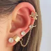 クリップオンネジバックペアシングカフの耳の耳の耳の乳房バタフライラップ女性クリスタルクリップ耳調整能力を整えるKIRS22