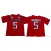 Uf CeoC202 5 Patrick Mahomes II Texas Tech Red NCAA College Football Jersey Doppia cucitura Nome e numero Alta qualità Spedizione veloce